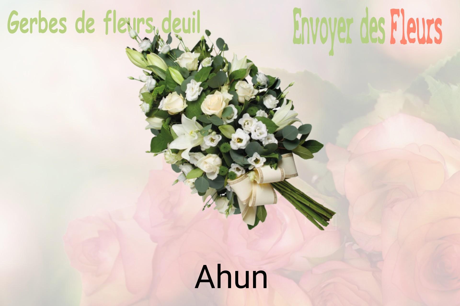 Gerbe de fleurs de deuil livrée à Ahun